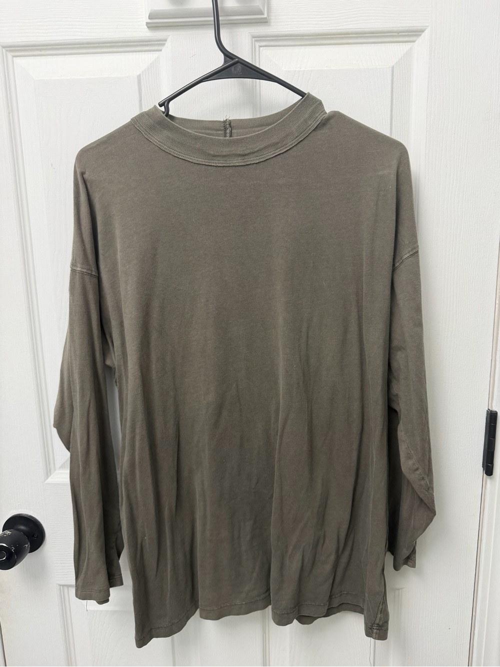 Free People Olive Green Long Sleeve Tee